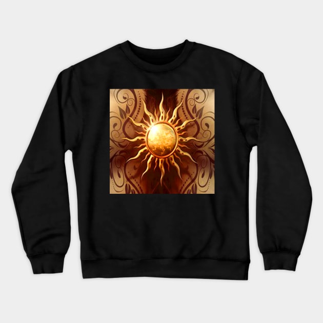 Sun Graphic Art Design Beautiful Zodiac Inspired Spiritual Design, face masks, Phone Cases, Apparel & Gifts Crewneck Sweatshirt by tamdevo1